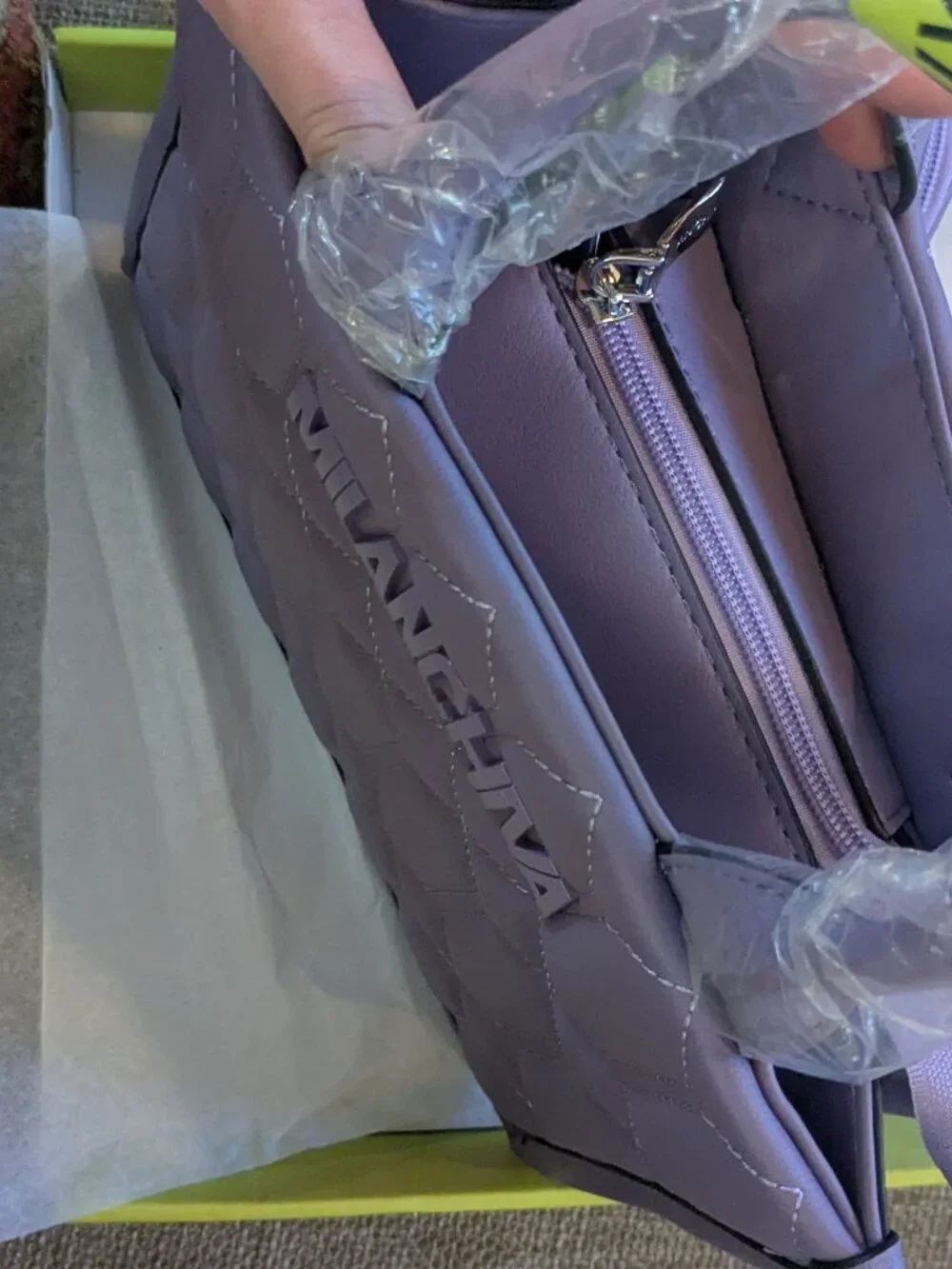 Milanchiva Quilted Crossbody Bag Set NWT Lavender